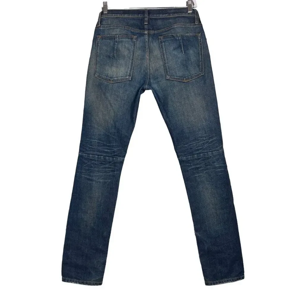 Ben Taverniti Unravel Project Straight Jeans Blue Distressed Button Fly 35x36
